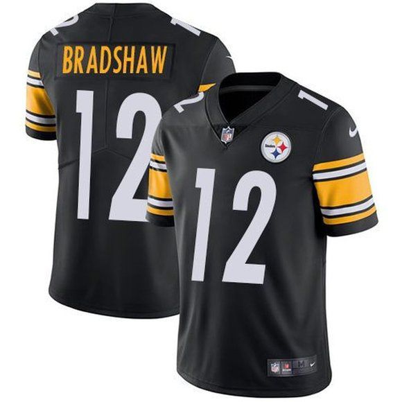 Men Pittsburgh Steelers #12 Terry Bradshaw Nike Black Limited NFL Jersey->pittsburgh steelers->NFL Jersey